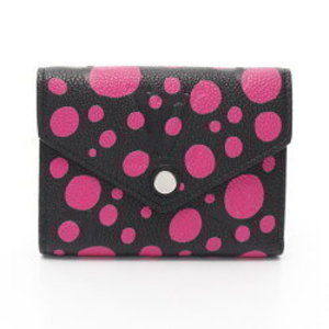 Louis Vuitton Portefeuille Victorine Bifold Wallet Leather Black Pink